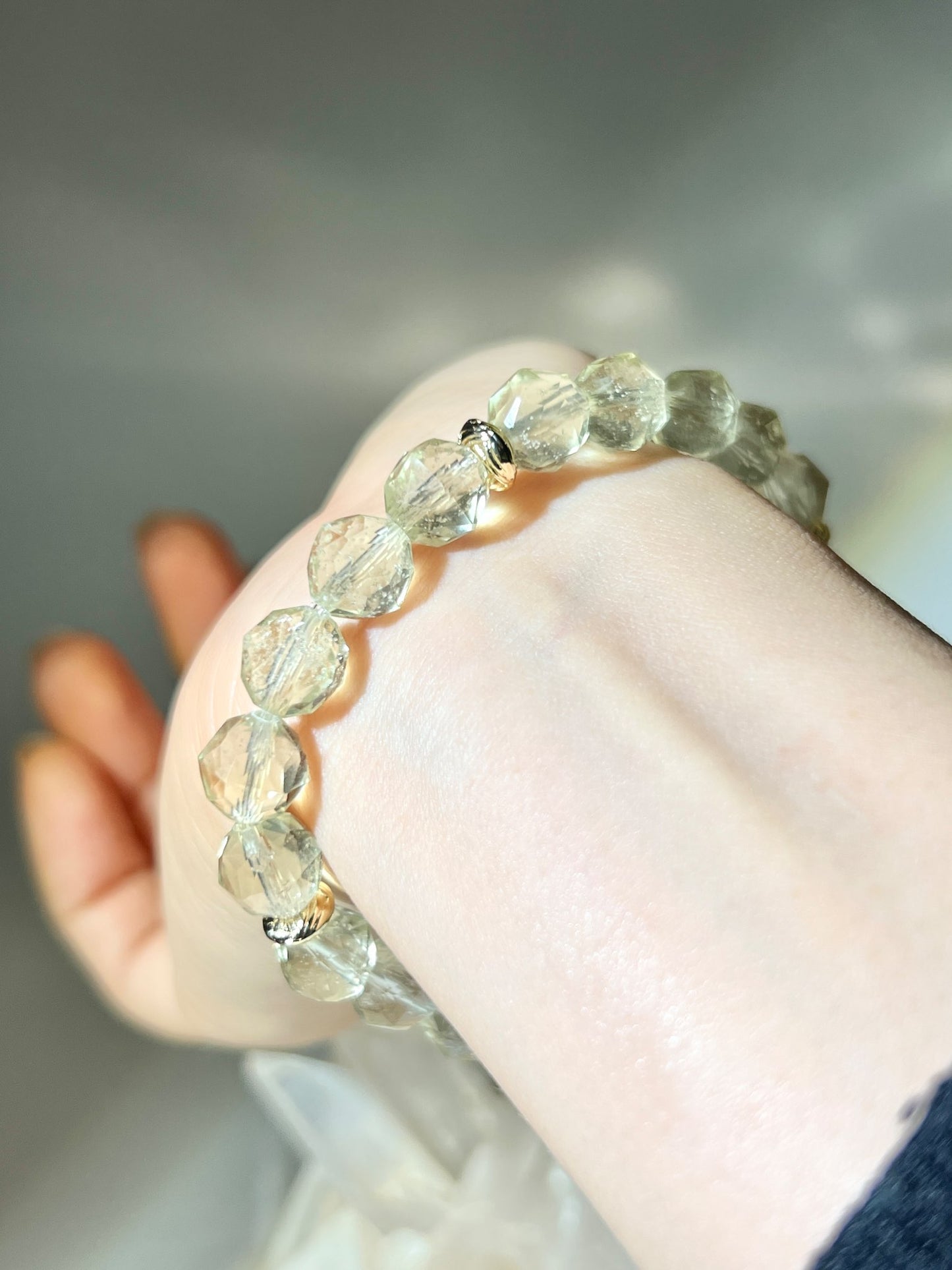 利比亞黃金隕石手串.天然金黃色撞擊玻璃.Libyan Desert Glass Bracelet
南無水晶