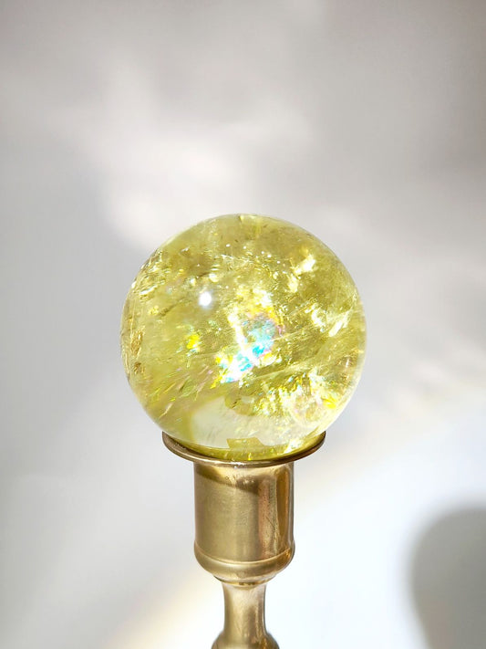 黃水晶球 虹光山脈 Rainbow Citrine Crystal Ball 南無水晶