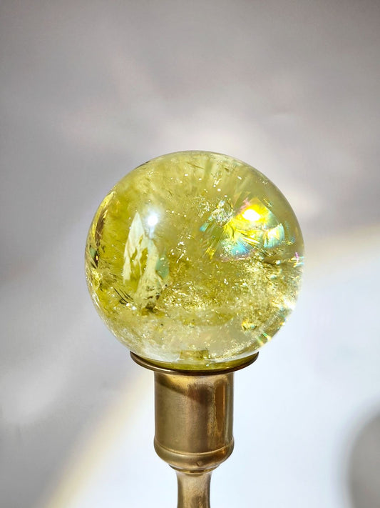 Rainbow Citrine Crystal Ball 黃水晶球 南無水晶 彩虹黃水晶球 貴人水晶球