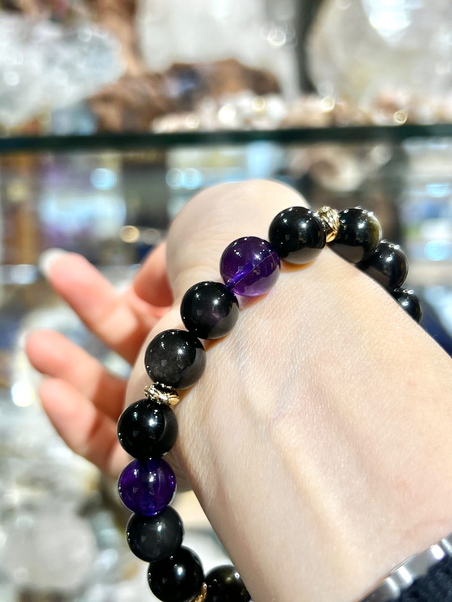 黑曜石 紫晶 金曜石 彩曜石