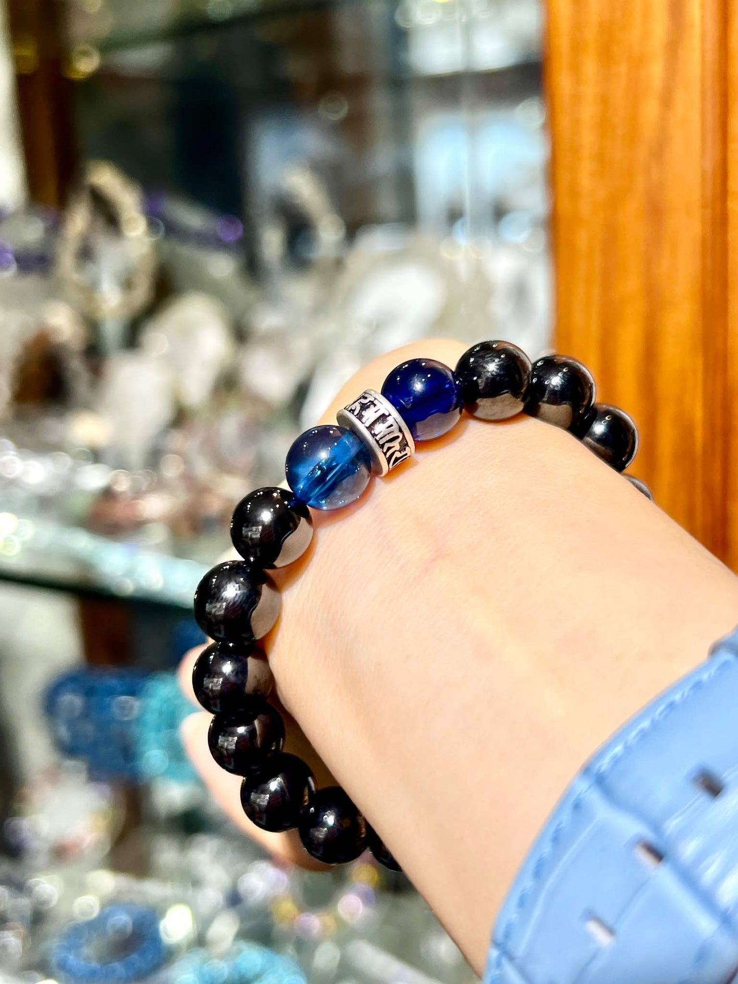 【雙色藍】黑色水龍珠10MM(辟邪水龍珠/驅散負能量/化是非)