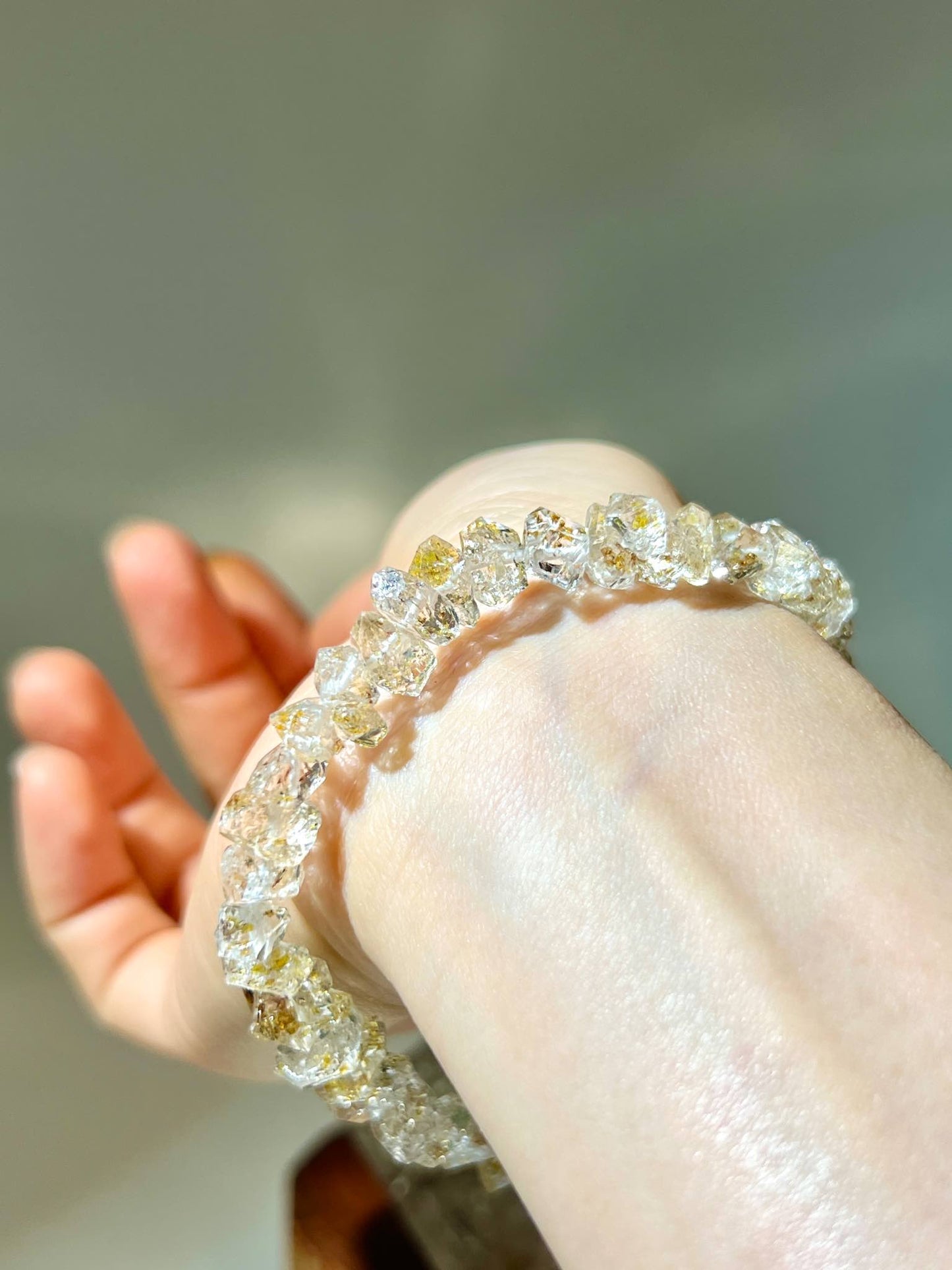 巴基斯坦閃靈鑽 油膽閃靈鑽 Herkimer diamond perkier diamond 閃靈鑽 閃靈鑽手鏈 香港閃靈鑽 南無水晶 namucrystal 骸骨閃靈鑽