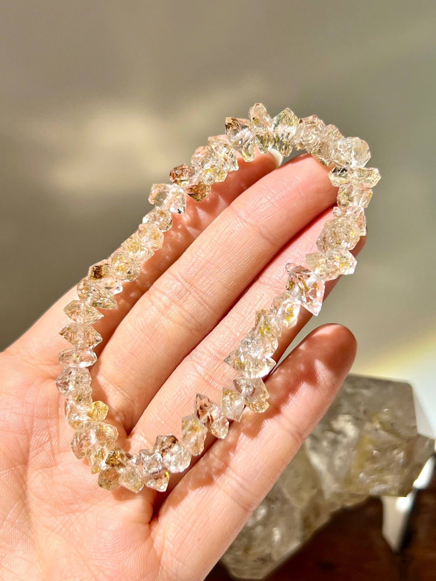 巴基斯坦閃靈鑽 油膽閃靈鑽 Herkimer diamond perkier diamond 閃靈鑽 閃靈鑽手鏈 香港閃靈鑽 南無水晶 namucrystal 金閃靈鑽 黃色水晶