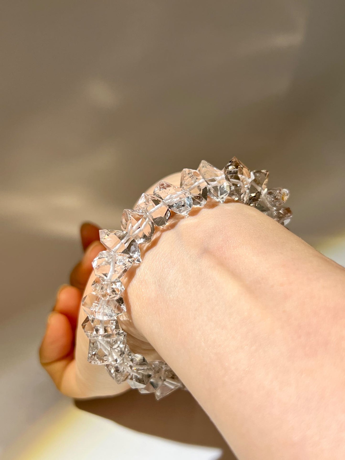 AA級美國閃靈鑽手鏈 (中款, 香檳色)