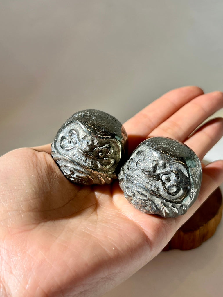 迷你黃鐵礦達摩(一對)