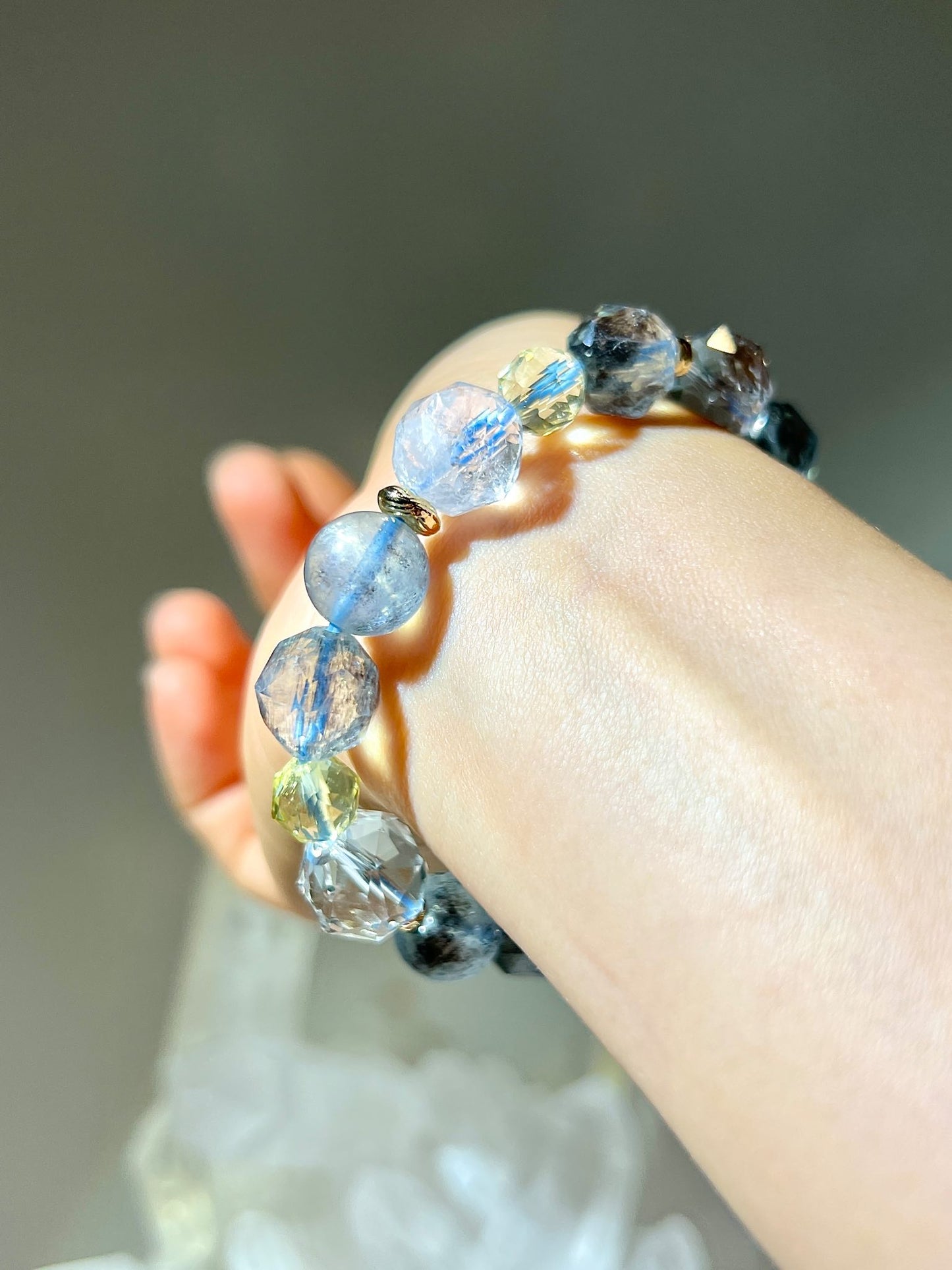 南無水晶定制 南無水晶 namucrystal 魔鬼海藍寶 海藍寶 黃晶 天然黃晶 白水晶 阿賽石 星切水晶 白晶 定制手鏈 天然水晶 手鏈