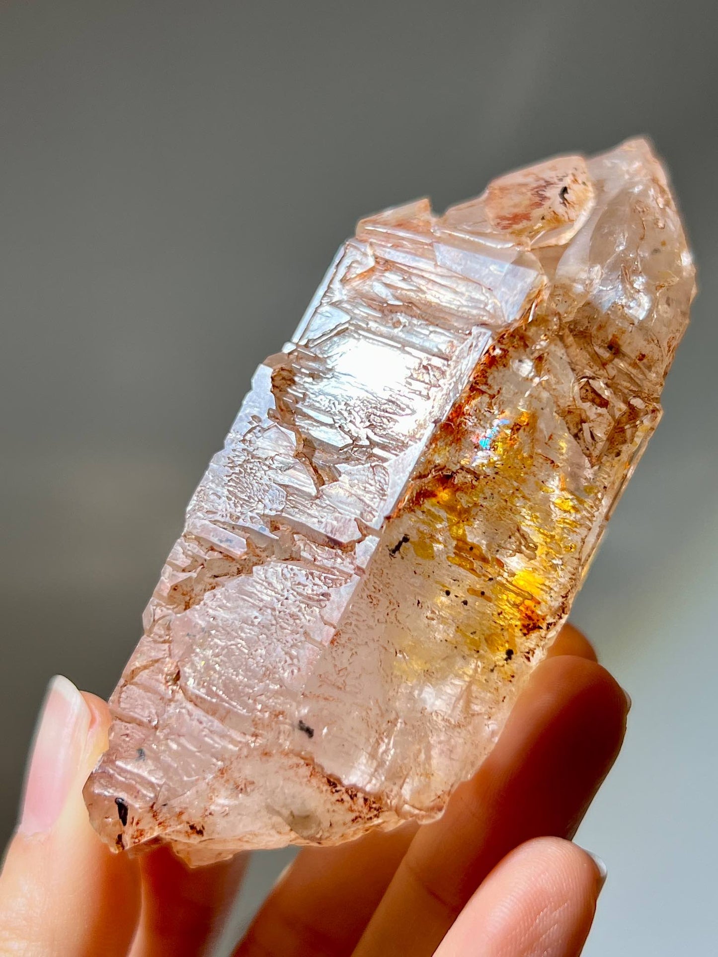 紅泥骸骨 泥骸骨水晶 骸骨水晶 骸骨閃靈鑽 膠花水晶 skeletal quartz Fenster quartz elestial quartz namucrystal enhydros inclusions crystal 油膽水晶 紅膠花