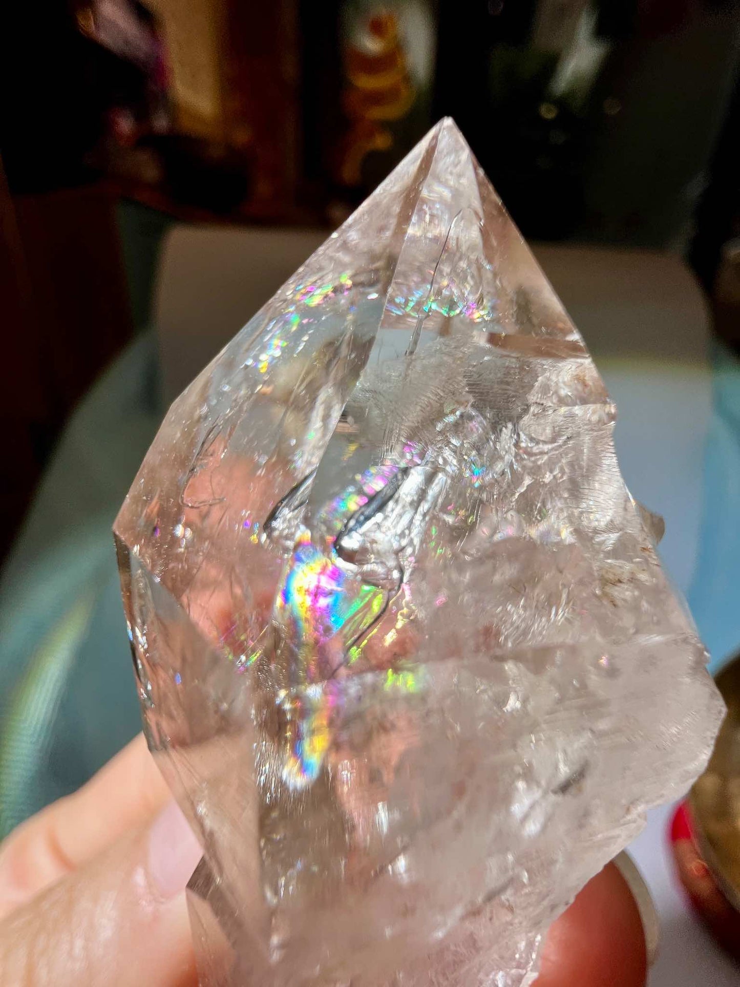 彩虹水晶 閃靈鑽 閃靈鑽水晶 骨幹閃靈鑽 閃靈鑽功效 淨化閃靈鑽 水晶原石 白水晶 骨幹水晶