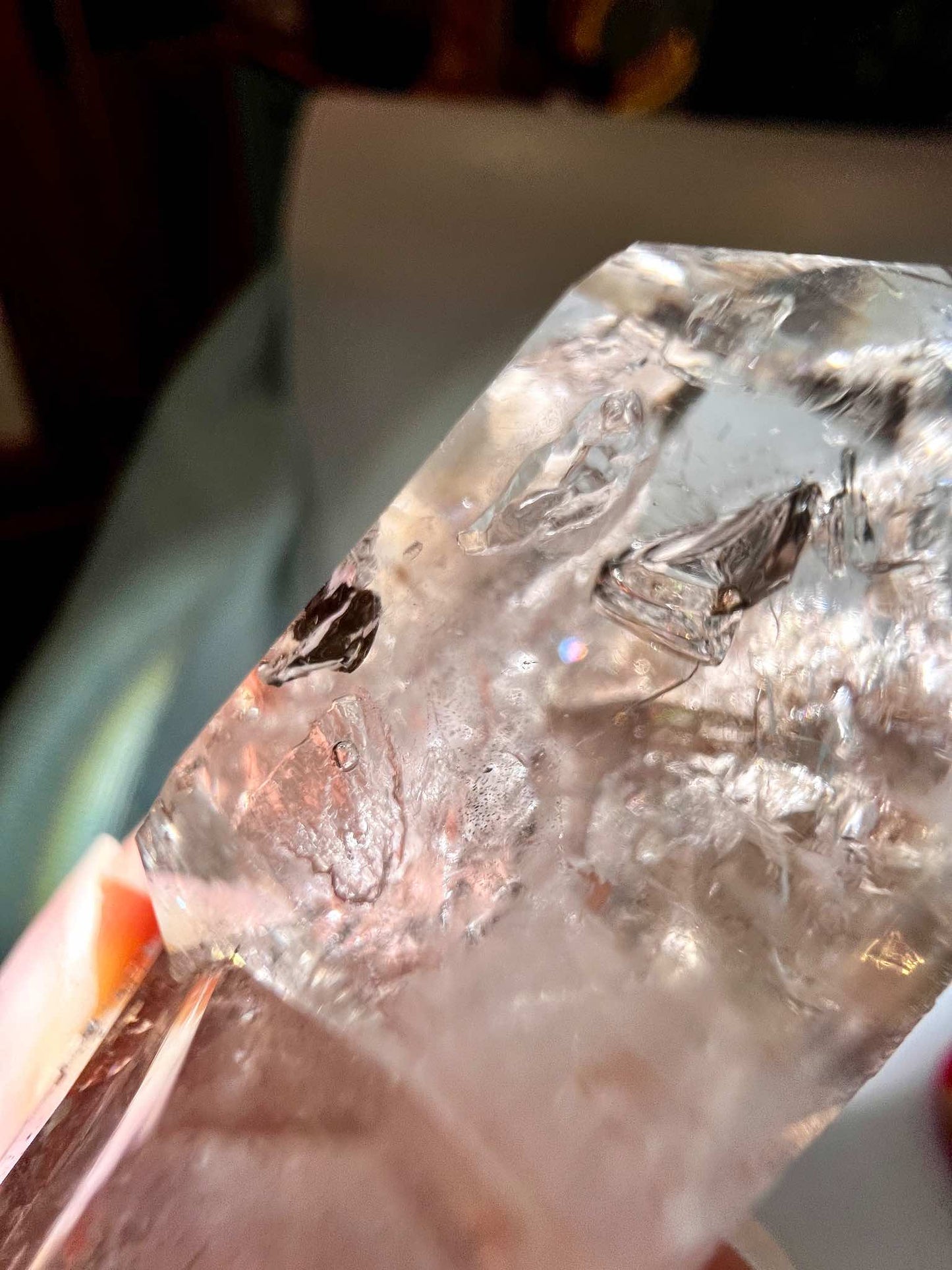 水膽閃靈鑽 彩虹水晶 閃靈鑽 閃靈鑽水晶 骨幹閃靈鑽 閃靈鑽功效 淨化閃靈鑽 水晶原石 白水晶 骨幹水晶