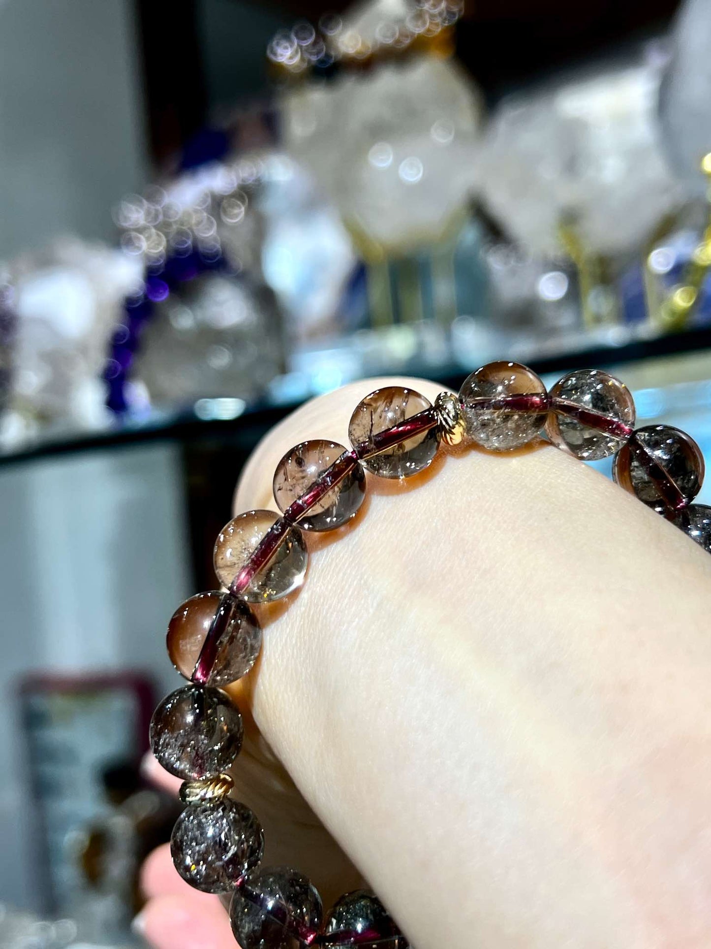 茶晶 茶晶手鏈 煙晶 煙晶手鏈 海底輪水晶 水晶手鏈 香港水晶 穩定能量