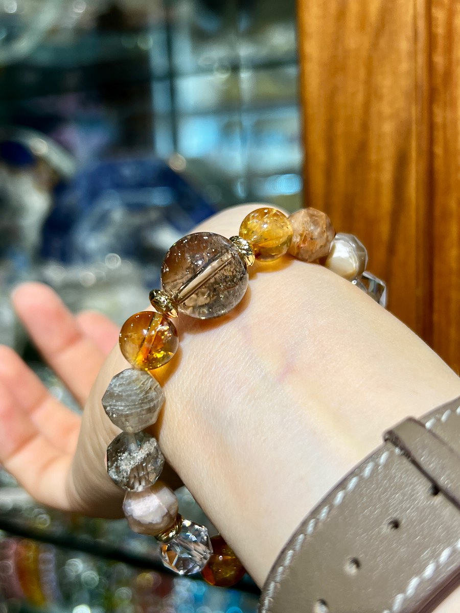 茶晶 黃晶 太陽輪水晶 黃色水晶 瑪瑙