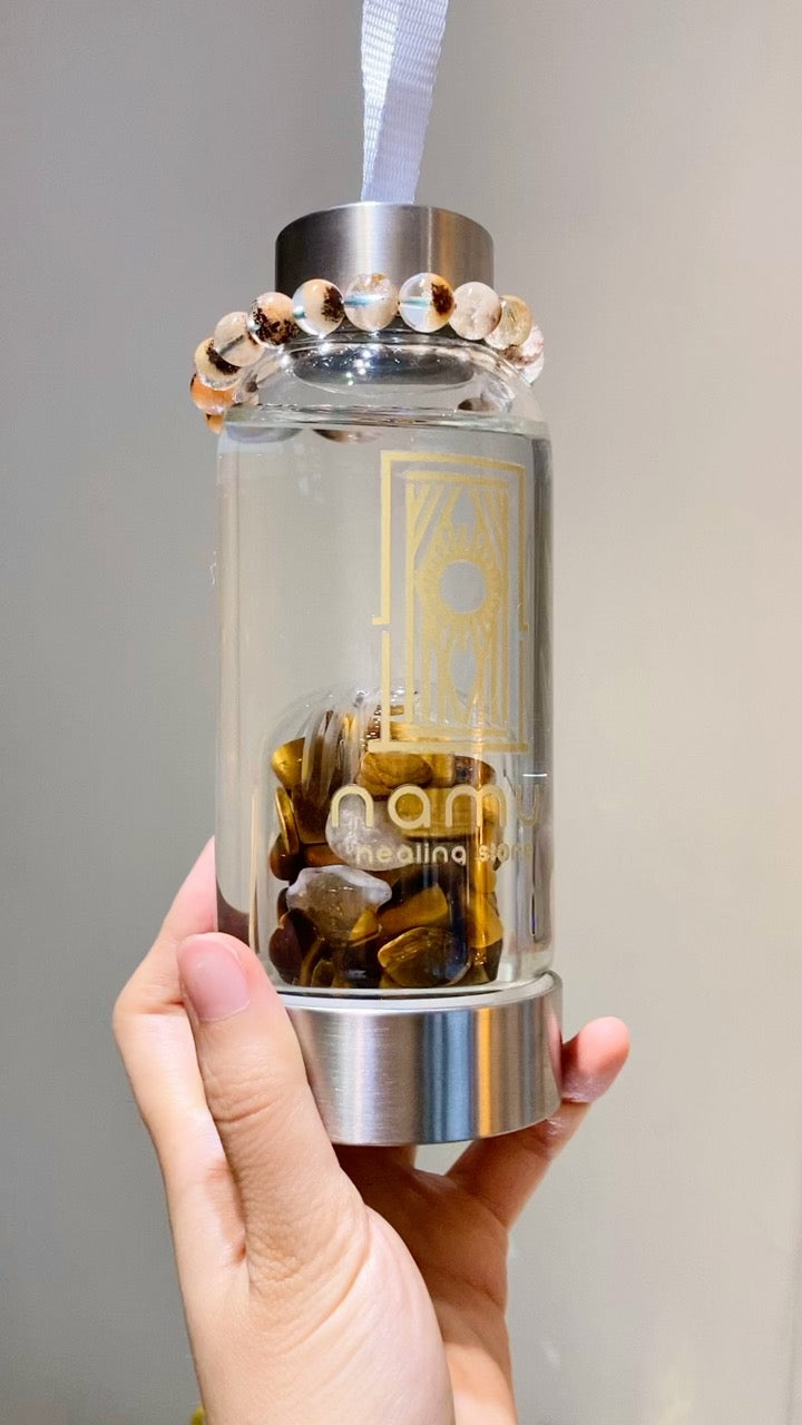 第一代 - 虎眼石&巴西黃晶能量水樽-300ml