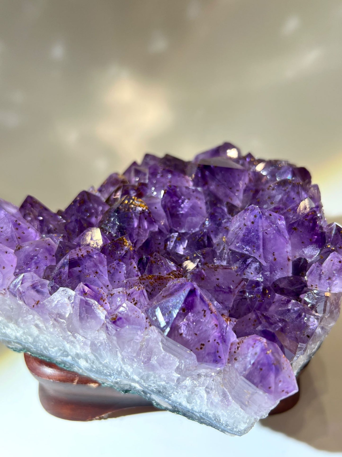 紫晶 紫晶簇 紫鈦晶 紫鈦晶簇 Cacoxenite Amethyst Cluster 南無水晶 風水擺設 原皮紫水晶 風水水晶