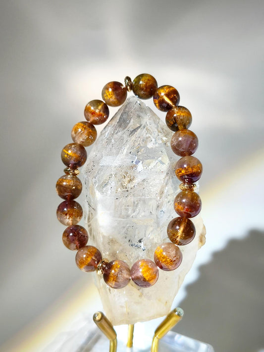 金腰帶紫鈦晶 紫鈦晶金腰帶 金腰帶 紫鈦晶 紫鈦晶功效 紫鈦晶手鏈 紫鈦水晶 茶晶 鈦晶 金髮晶 鈦晶手鏈 香港水晶 南無水晶 Amethyst Rutilated Quartz 財運亨通 