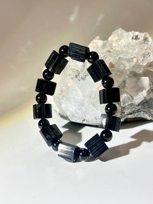 黑碧璽手串 Black Tourmalin 黑碧璽 南無水晶