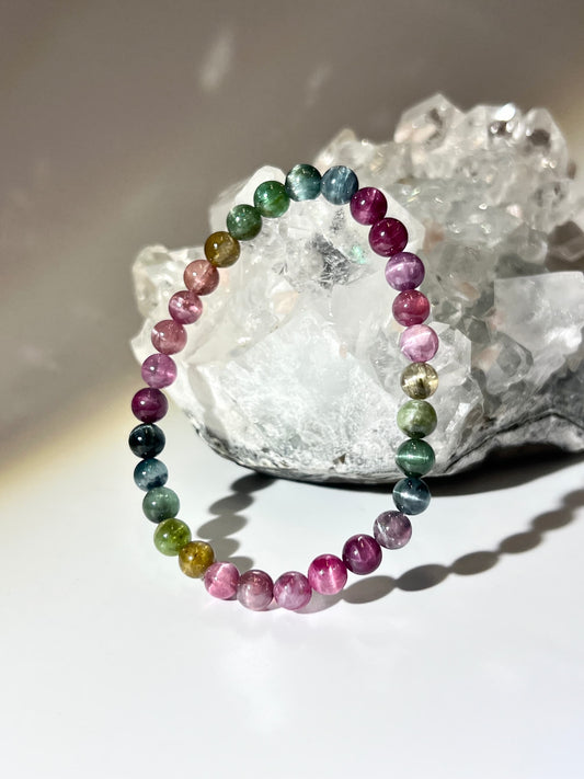 貓眼碧璽手鏈 (糖果色 · 動態光帶 · 功能全面) Tourmaline Bracelet 6.3MM+ 貓眼碧璽