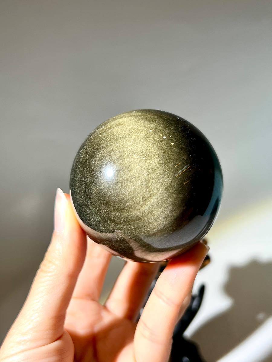 金曜石 水晶球 辟邪水晶 黑色水晶