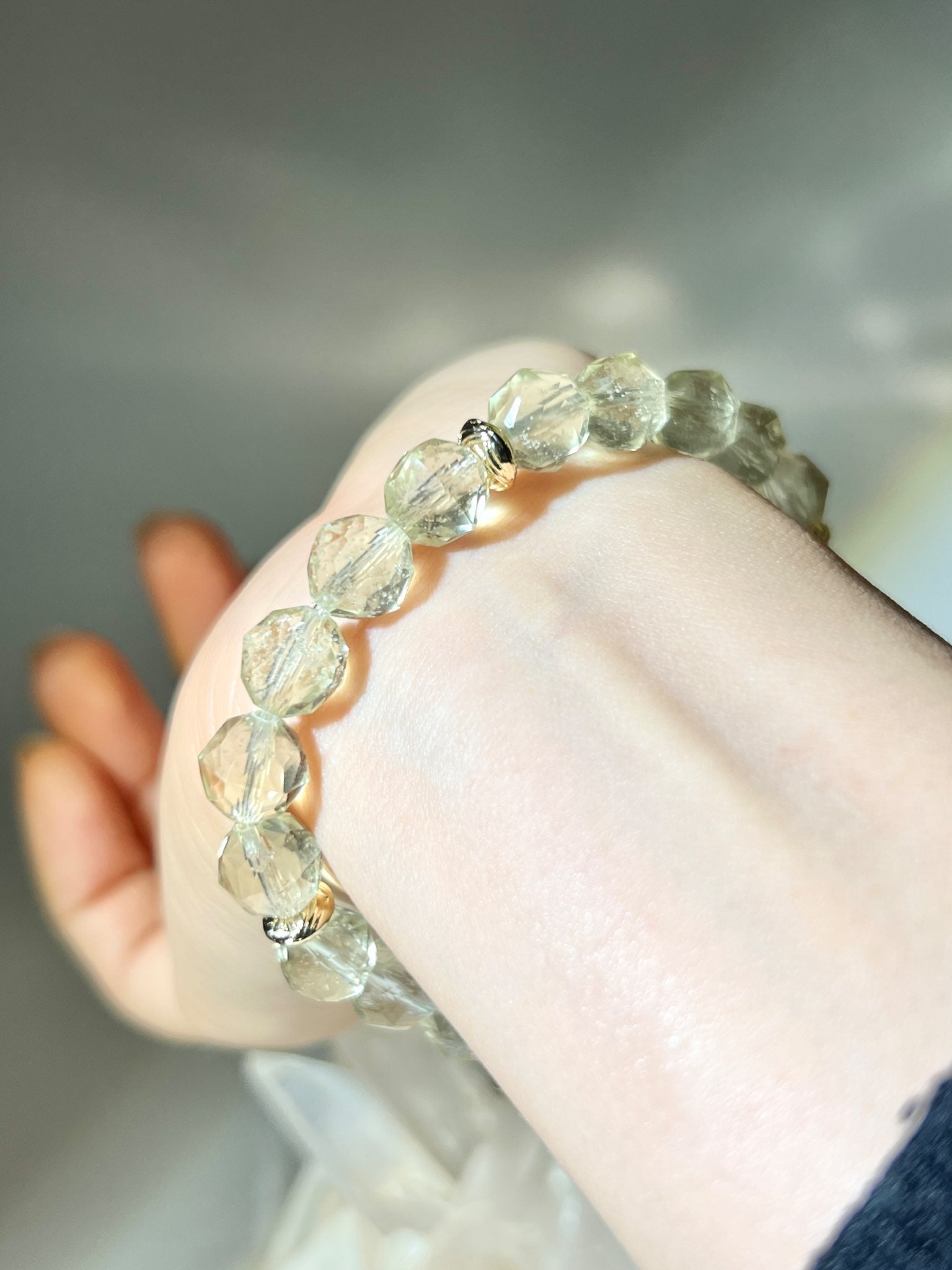 利比亞黃金隕石手串．天然金黃色撞擊玻璃．Libyan Desert Glass Bracelet
南無水晶 
