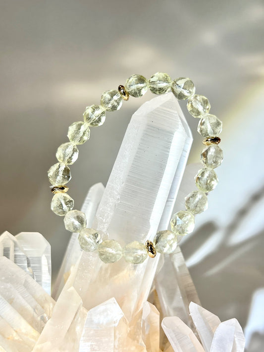 利比亞黃金隕石手串．天然金黃色撞擊玻璃．Libyan Desert Glass Bracelet