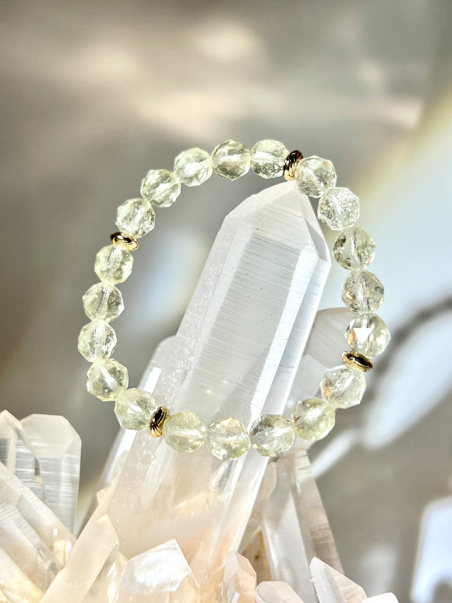 Libyan Desert Glass 9–10mm 手串．金黃色撞擊玻璃天然珠鏈