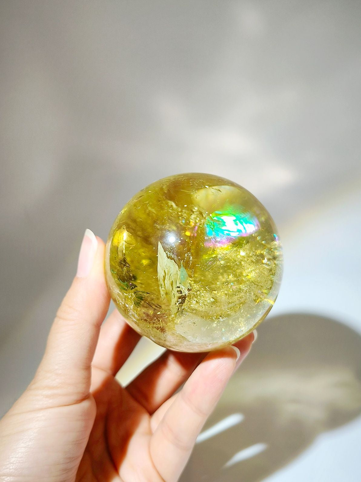 Rainbow Citrine Crystal Ball 黃水晶球 南無水晶 彩虹黃水晶球 