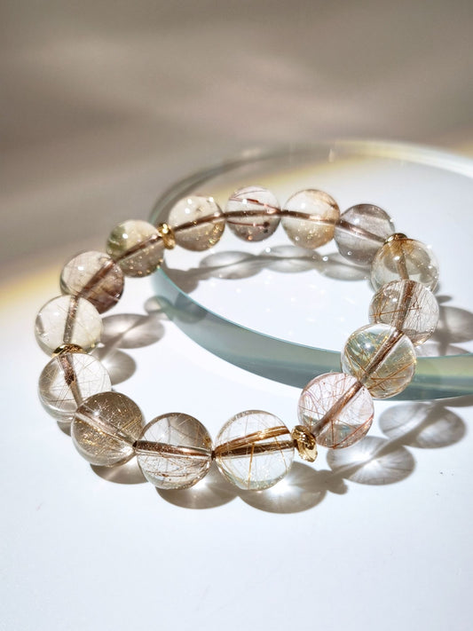 頂級彩髮晶 清透 Rutilated Quartz 脈輪水晶 namucrystal 南無水晶 彩髮晶功效 魔鬼髮晶 魔鬼髮 