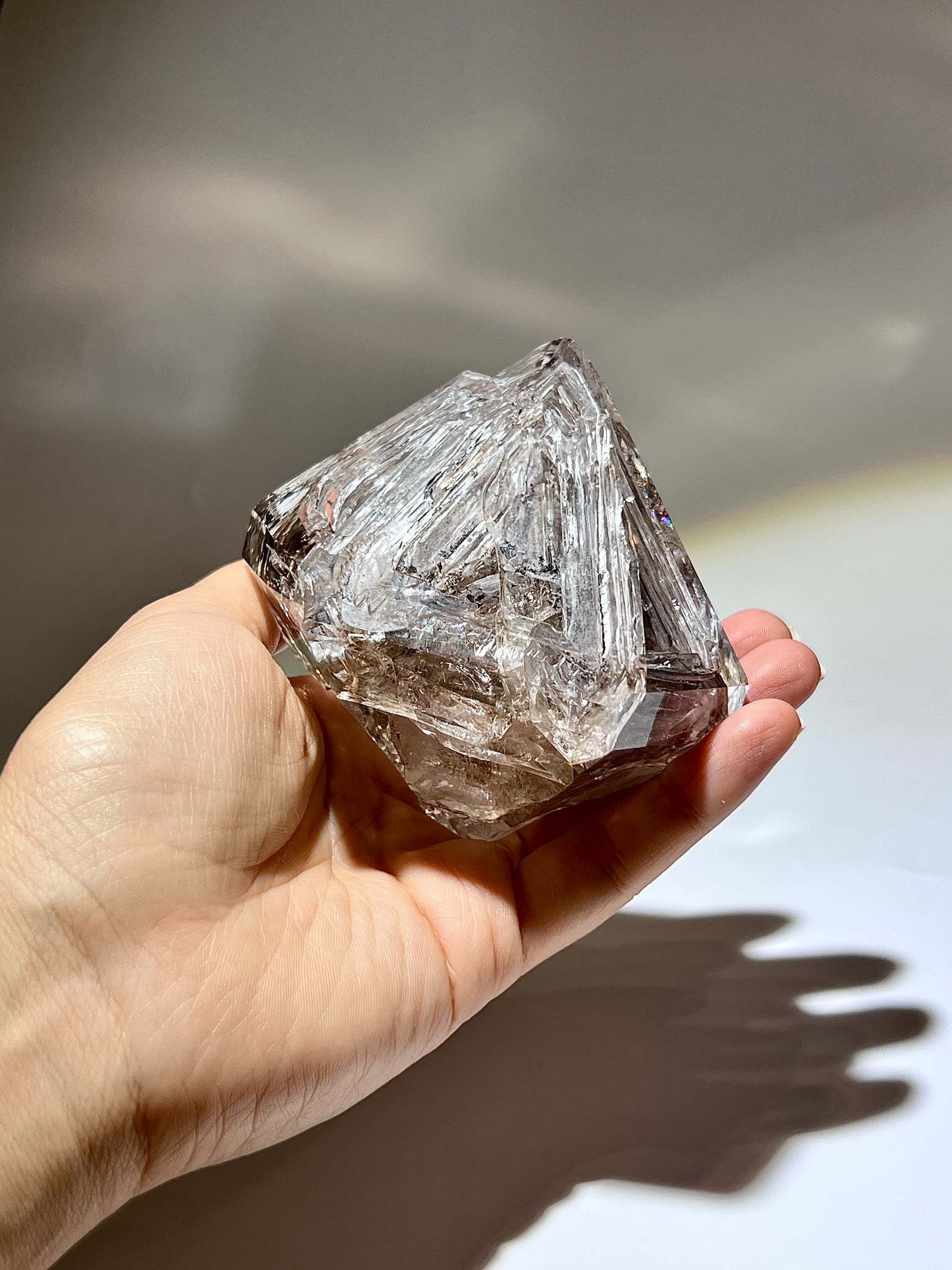 煙晶美國閃靈鑽 Smoky Herkimer Diamond Quartz 天然雙尖石英水晶