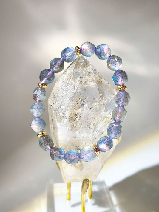 紫拉長 紫拉長水晶 灰月亮 拉長石 Labradorite 拉長石功效 拉長石手鏈 桃花水晶 人緣水晶 姻緣水晶