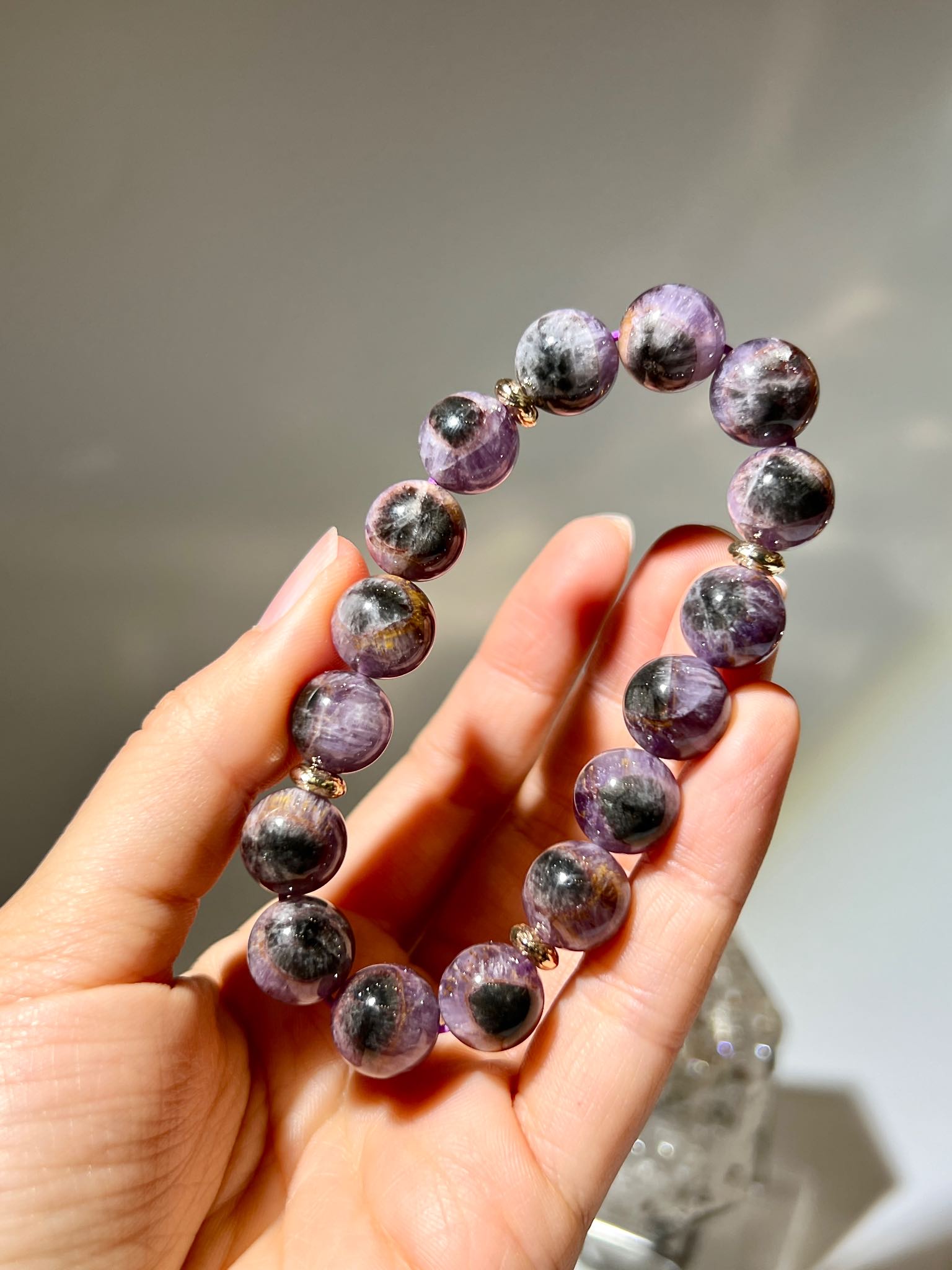 極光天眼 天眼極光 紫極光 達碧茲 極光23 極光水晶 紫鈦晶 紫鈦 極光23手鏈 極光23水晶 大眼極光水晶 水晶手鏈 南無水晶 auralite23 namucrystal 貴人水晶