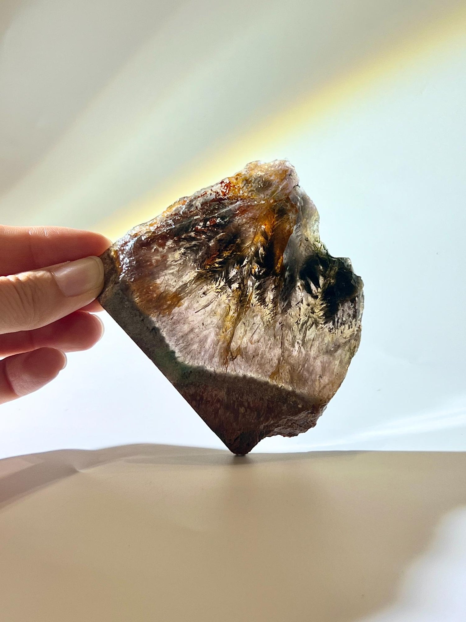 巴西極光23原礦切片 Auralite 23 黑羽毛極光