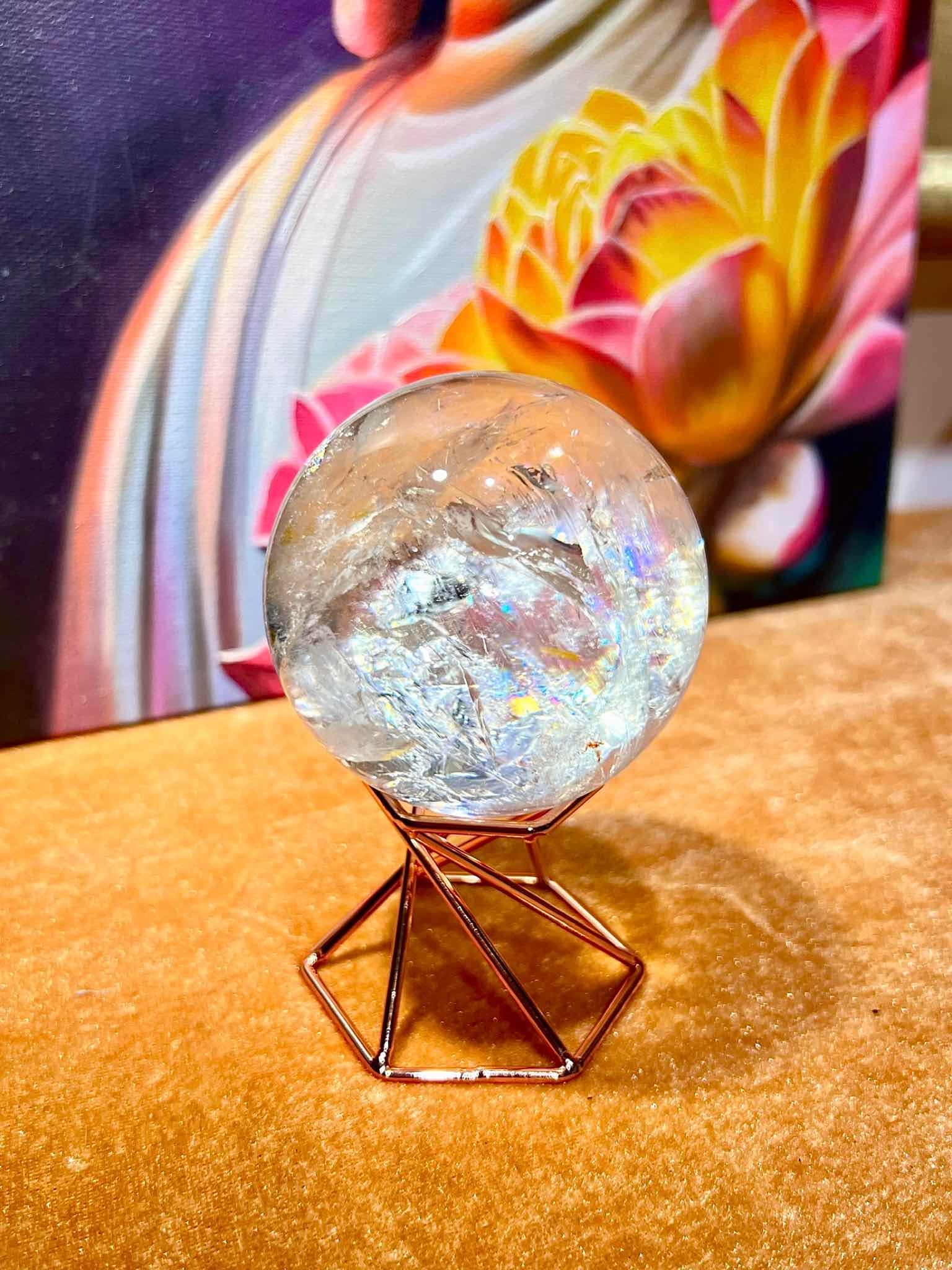 白晶球 水晶球 白水晶球 彩虹水晶 阿賽水晶 阿賽白水晶 香港水晶店 風水擺設 