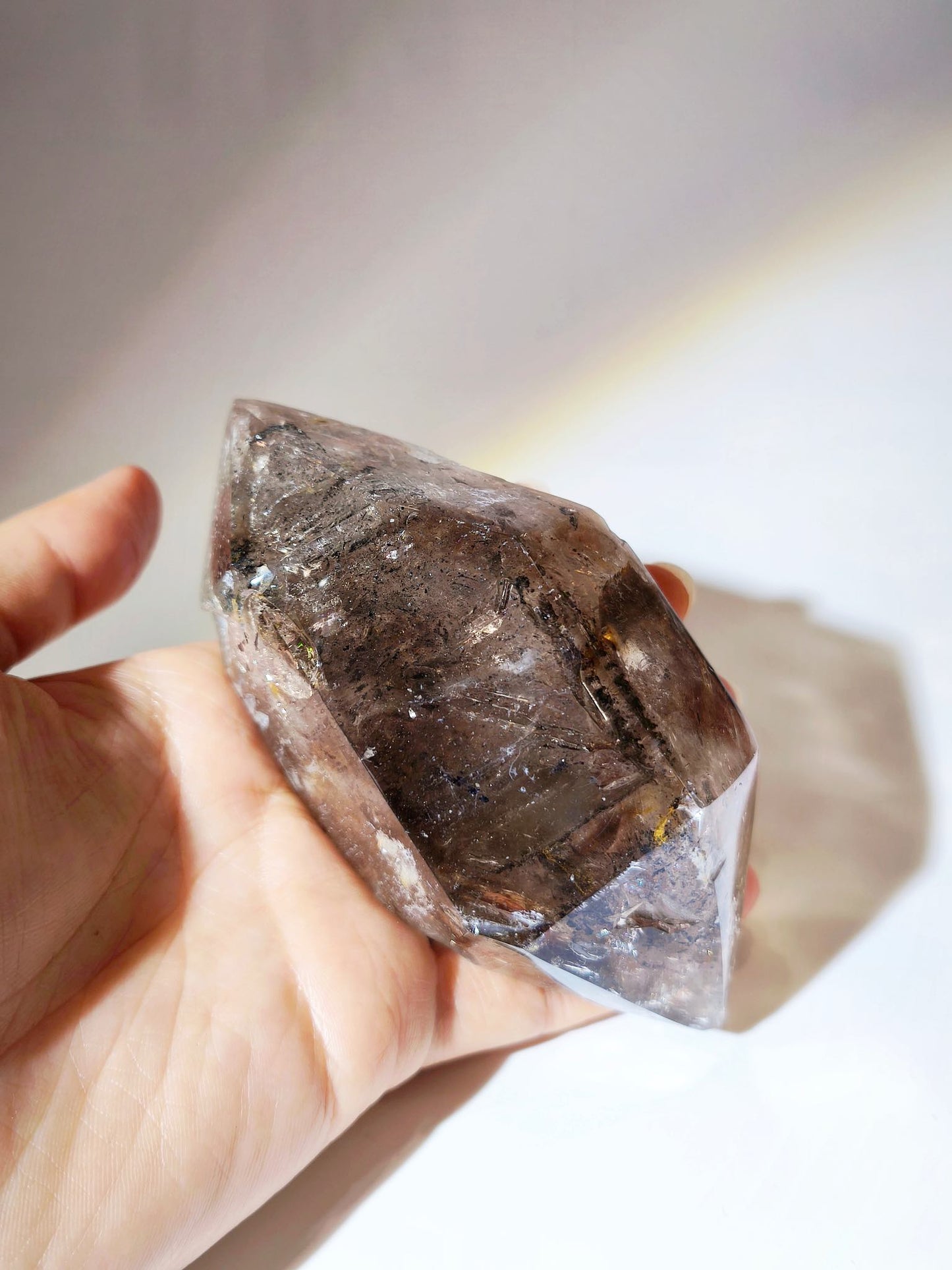 閃靈鑽 水膽閃靈鑽 水庫閃靈鑽 流沙閃靈鑽 香港閃靈鑽 閃靈鑽產地 茶晶 白水晶 herkimerdiamond water inclusions