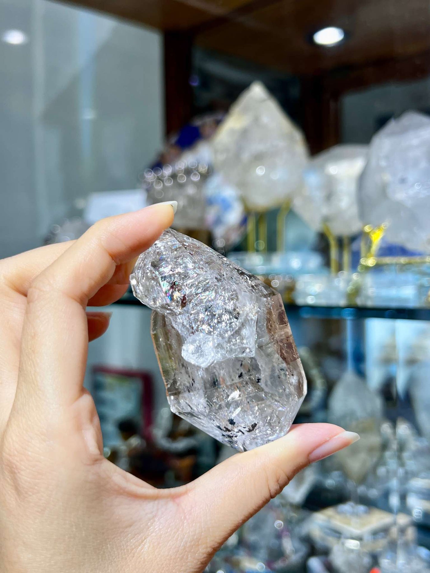 閃靈鑽 閃靈鑽產地 閃靈鑽水晶 四川閃靈鑽 雙尖水晶 白水晶 淨化水晶 高頻水晶