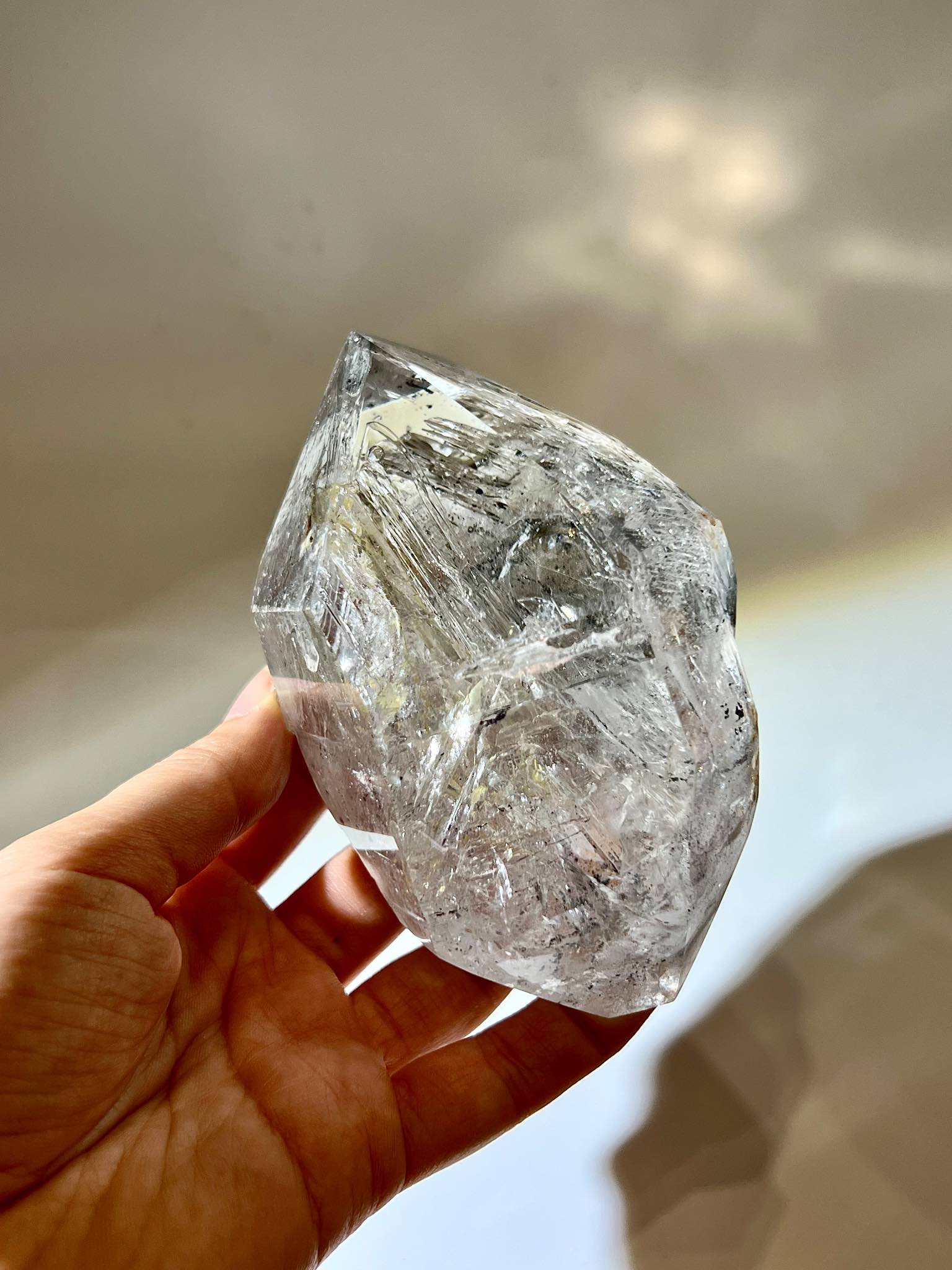 閃靈鑽 水膽閃靈鑽 流沙閃靈鑽 油膽閃靈鑽 南無水晶 香港閃靈鑽 herkimer diamond inclusions water inclusions