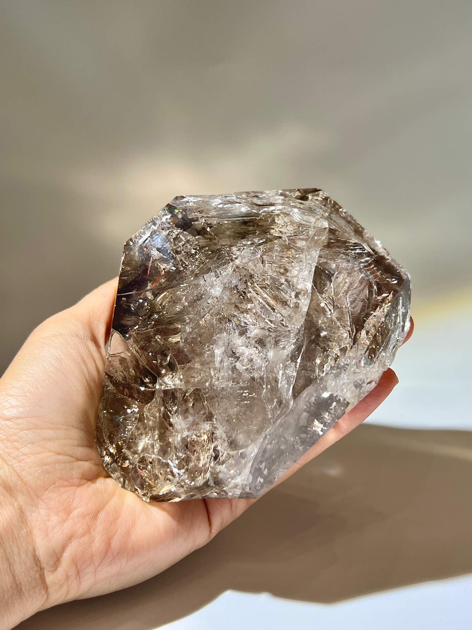 骸骨水晶 茶晶 骸骨閃靈鑽 骸骨水晶 skeletal Herkimer diamond 美國閃靈鑽 赫基蒙閃靈鑽 閃靈鑽 香港閃靈鑽 白水晶 白晶 水晶 天然水晶 南無水晶 namucrystal  大閃靈鑽