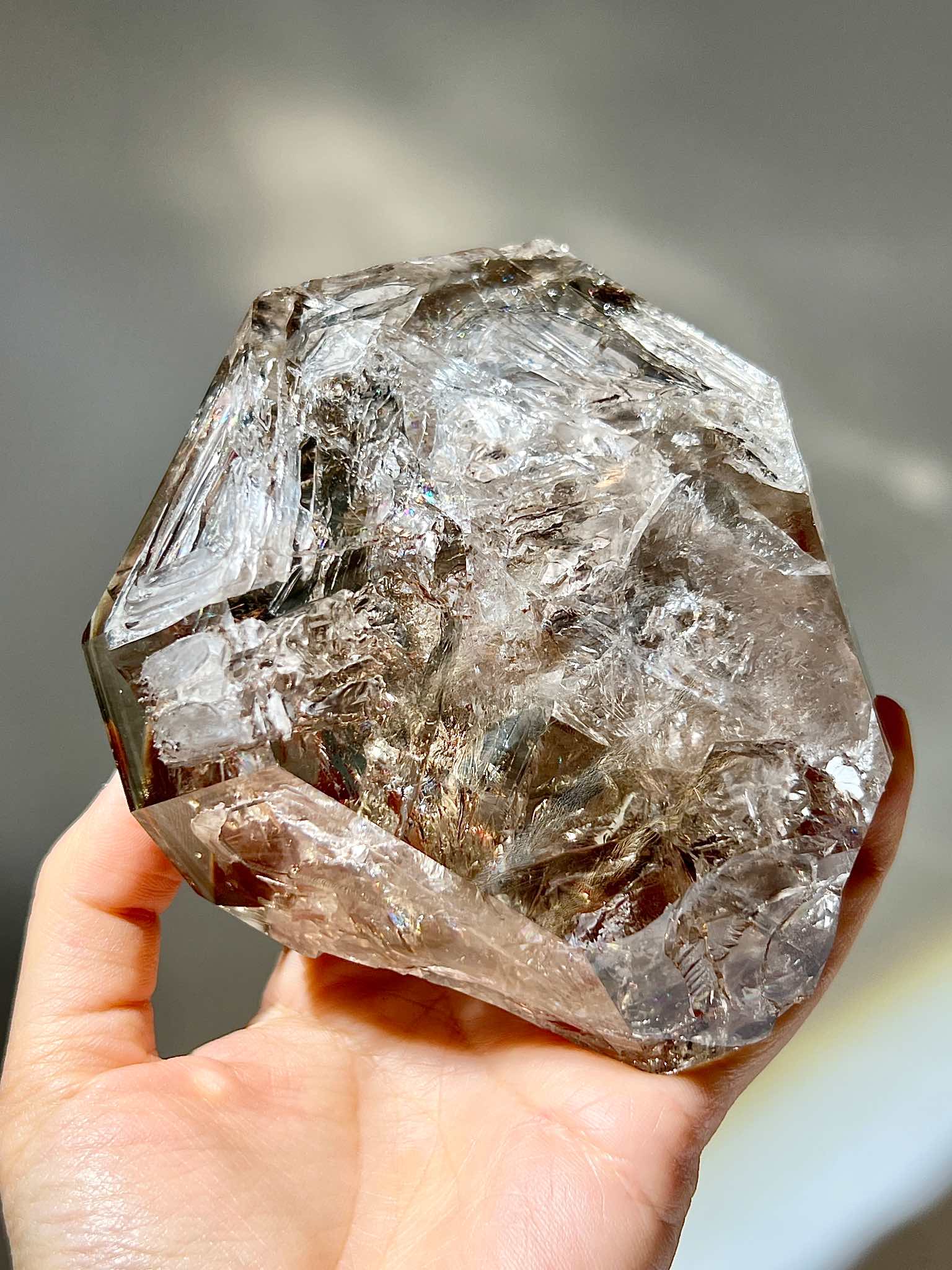 骸骨水晶 茶晶 骸骨閃靈鑽 骸骨水晶 skeletal Herkimer diamond 美國閃靈鑽 赫基蒙閃靈鑽 閃靈鑽 香港閃靈鑽 白水晶 白晶 水晶 天然水晶 南無水晶 namucrystal 水晶原石 