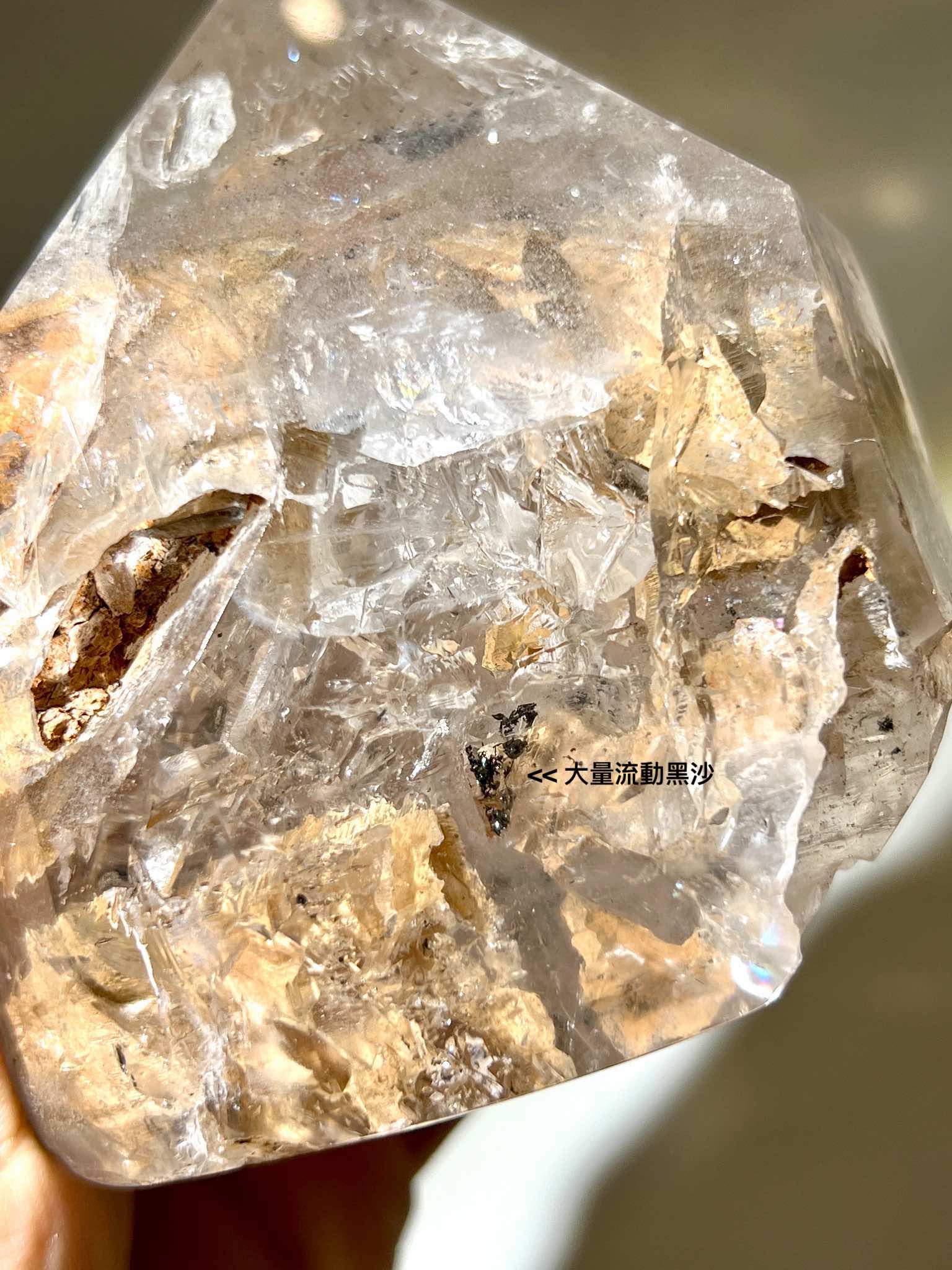 流沙閃靈鑽 herkimer diamond inclusions 閃靈鑽內含物 閃靈鑽有流動礦物 提升能量