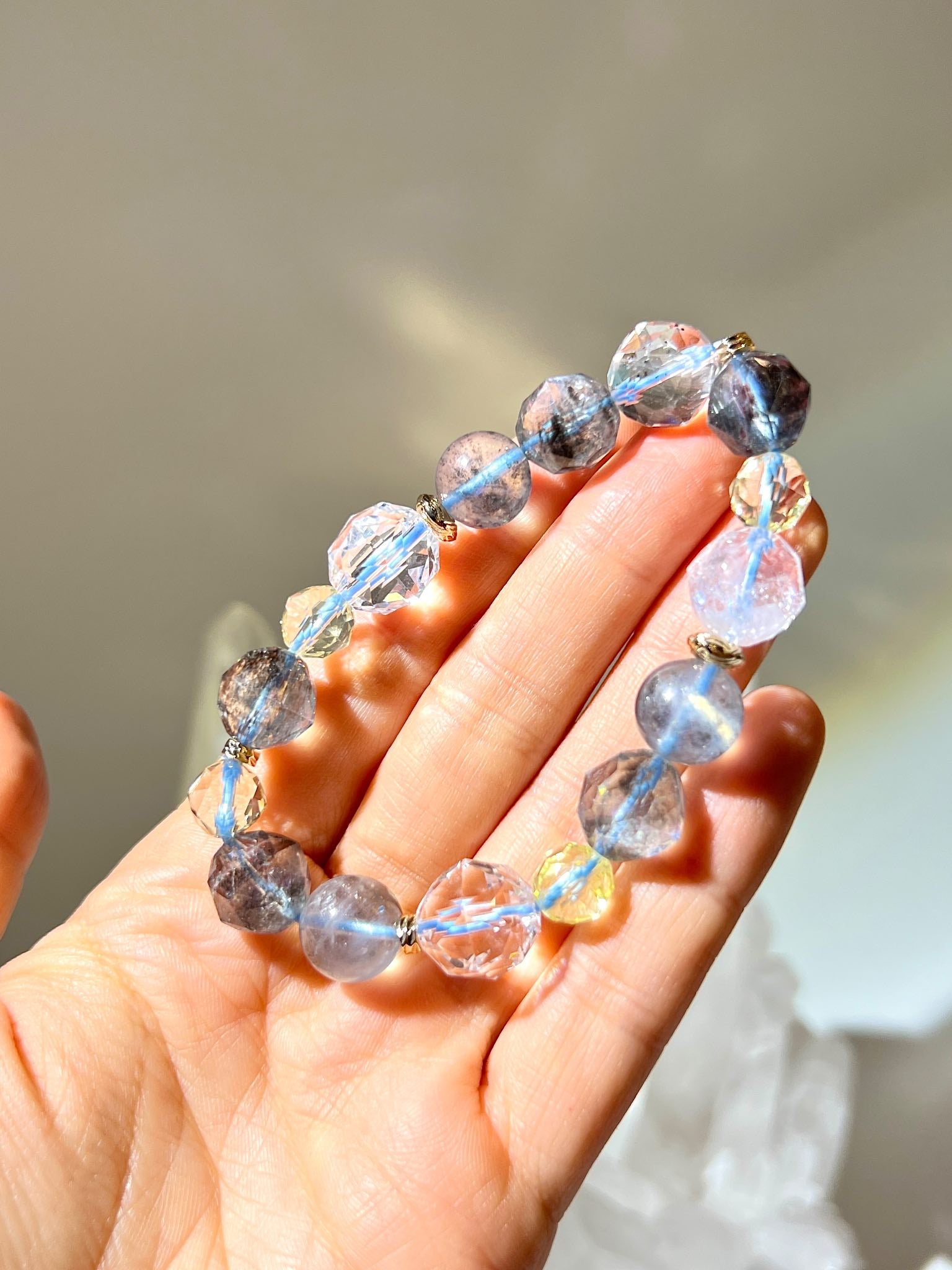 南無水晶定制 南無水晶 namucrystal 魔鬼海藍寶 海藍寶 黃晶 天然黃晶 白水晶 阿賽石 星切水晶 白晶 定制手鏈 custom bracelet
