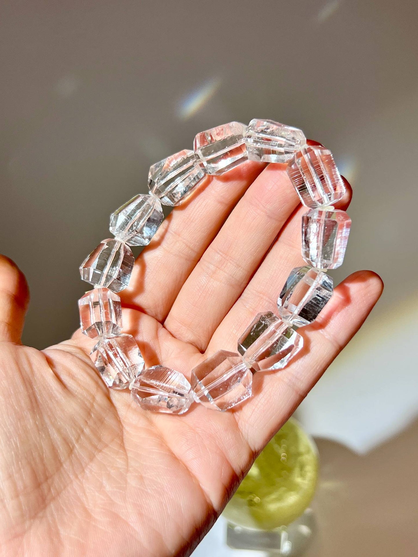 哥倫比亞 PB礦區列姆利亞原皮水晶手鏈 Colombian Lemurian Quartz Bracelet 全貌展示
