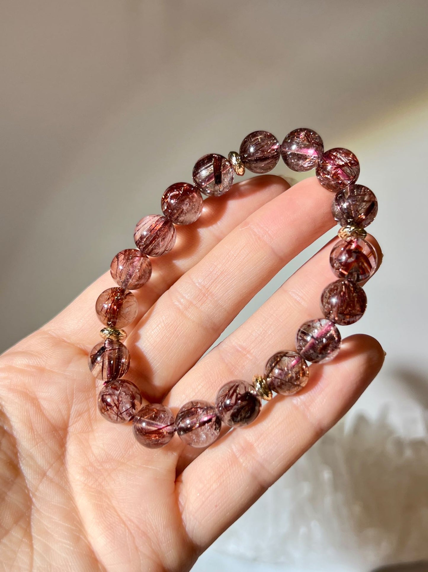 Red Rutilated Quartz Bracelet 紅髮晶手鏈 10MM