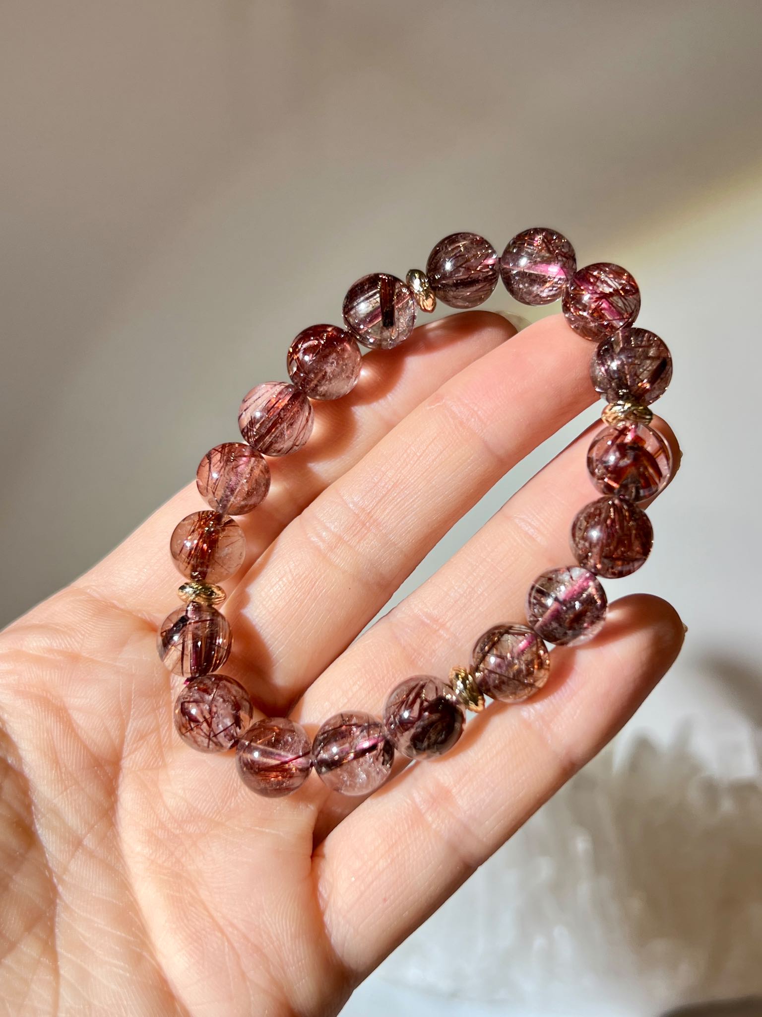 Red Rutilated Quartz Bracelet 紅髮晶手鏈 10MM