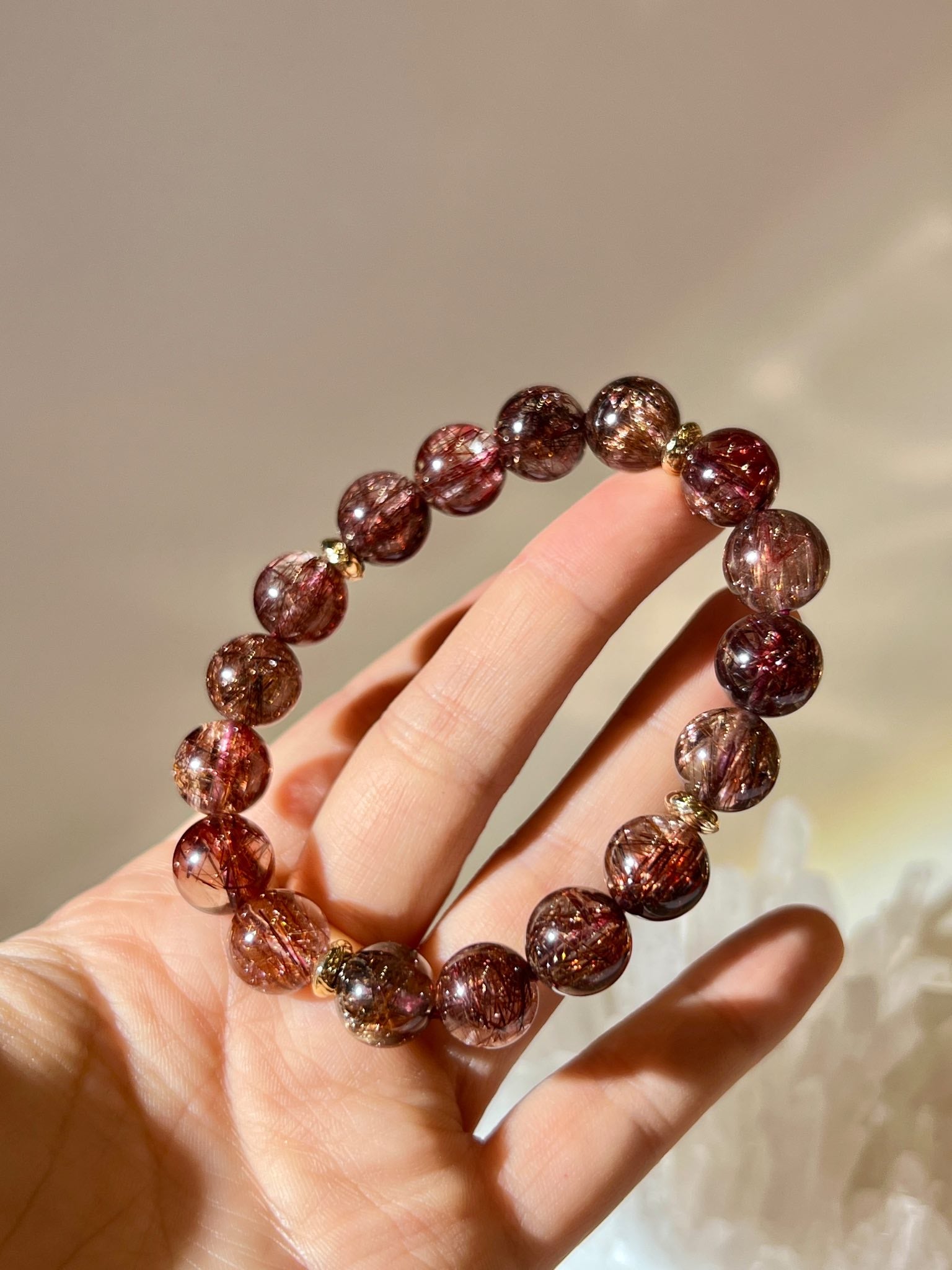 紅髮晶 紅髮晶手鏈 紅髮晶有什麼功效 red rutilated quartz