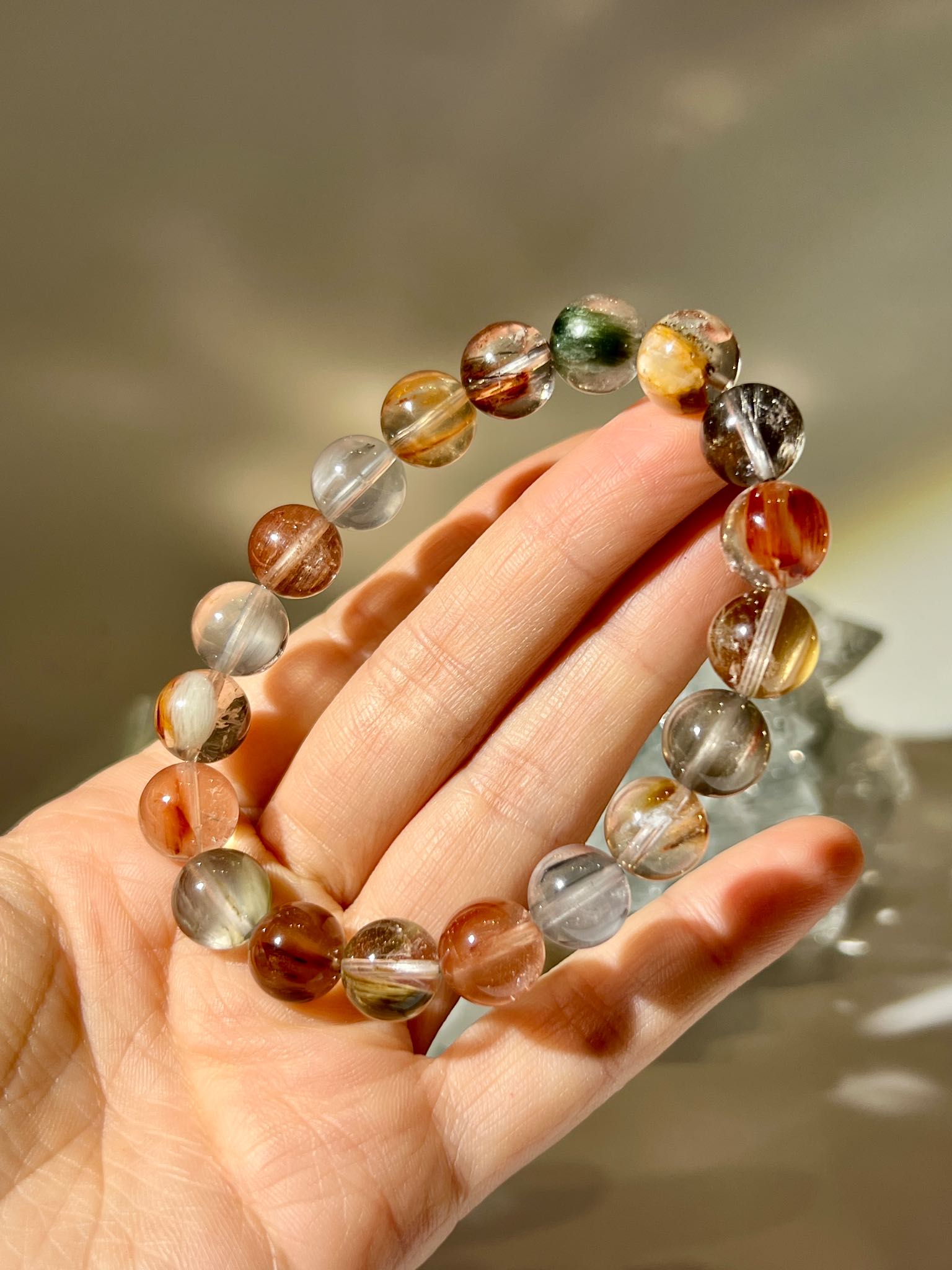 彩髮晶 髮晶手鏈 髮晶功效 彩髮晶手鏈 南無水晶 髮晶 發晶 rutilated quartz bracelet