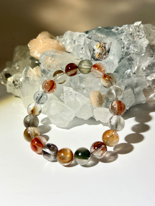 彩髮晶 髮晶手鏈 髮晶功效 彩髮晶手鏈 南無水晶 髮晶 發晶 rutilated quartz bracelet