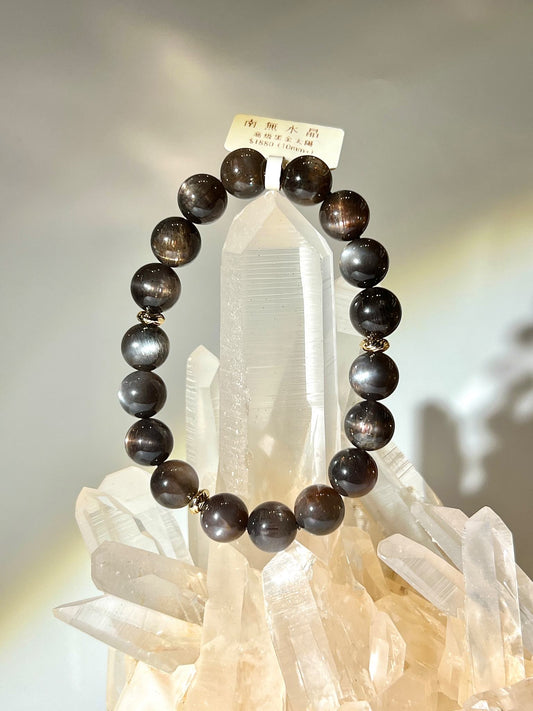 黑金骨幹太陽有什麼功效 犯太歲適合戴什麼手鏈 犯水歲水晶 黑金太陽