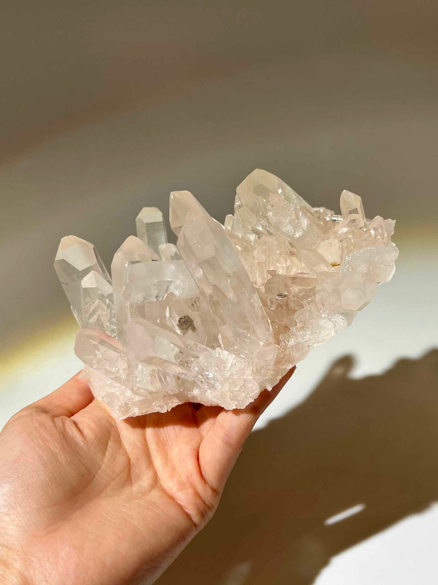 粉紅白晶簇