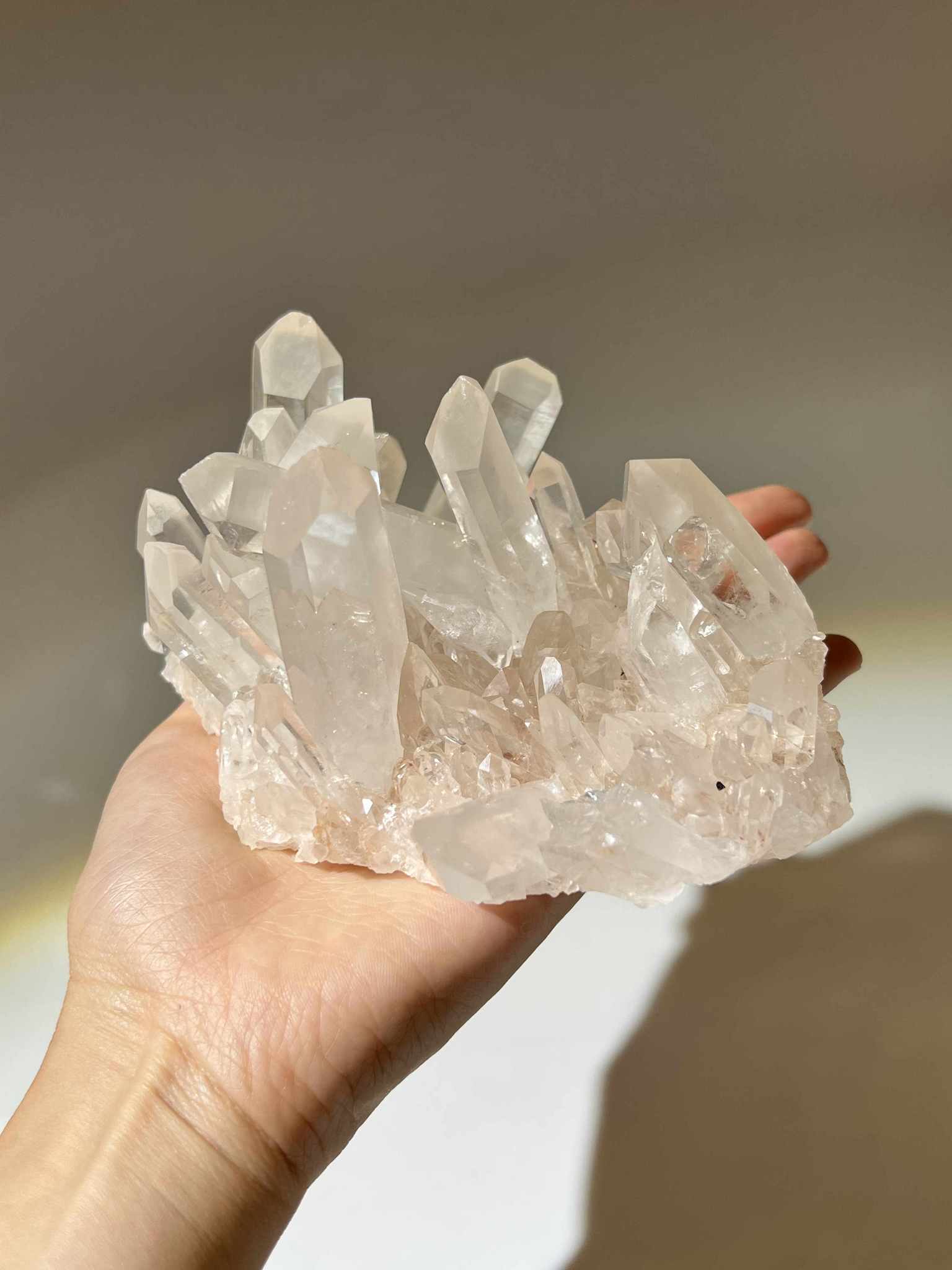 粉紅白晶簇