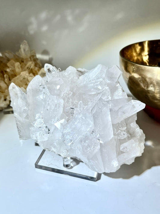 【NAMU推薦】頂級5A鑽石白晶簇 (大款粗柱, 收藏品)