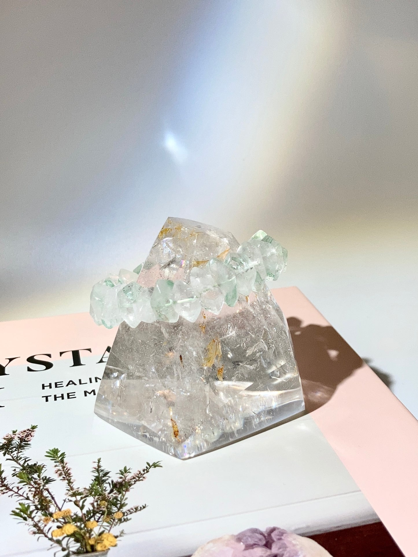 切角白水晶（彩虹)