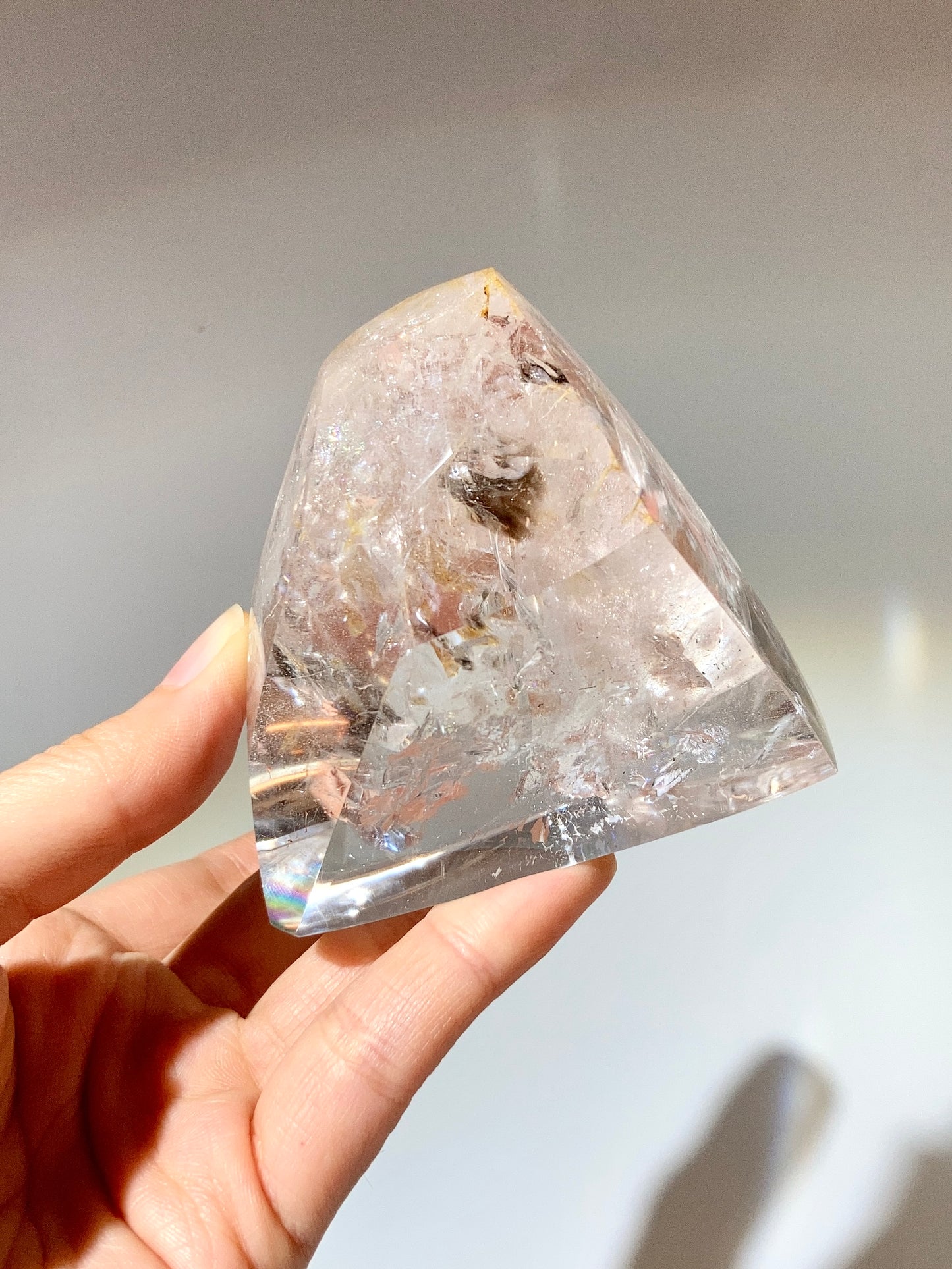 切角白水晶（彩虹)